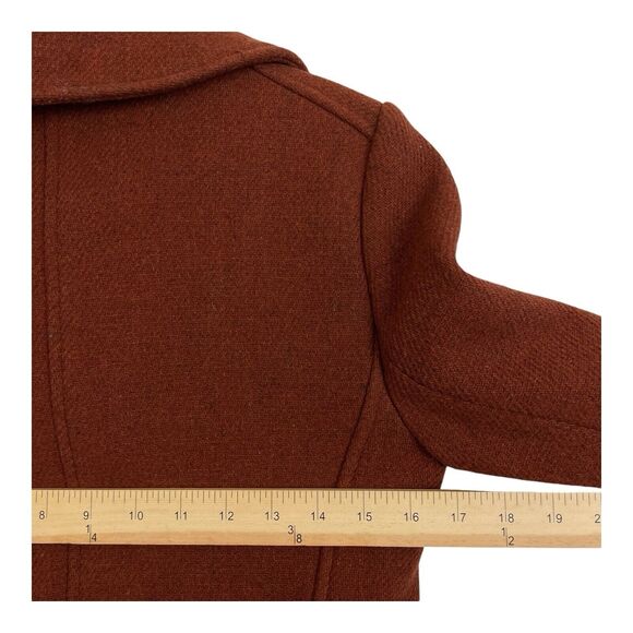 J Crew Stadium Cloth By Nellie Gori Double Breasted Peacoat Size 2 Brown Wool - Picture 4 of 9